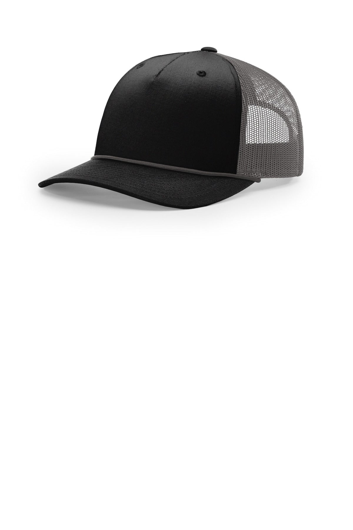 Richardson Five-Panel with Rope 112FPR - Black/ Charcoal/ Charcoal - OSFA