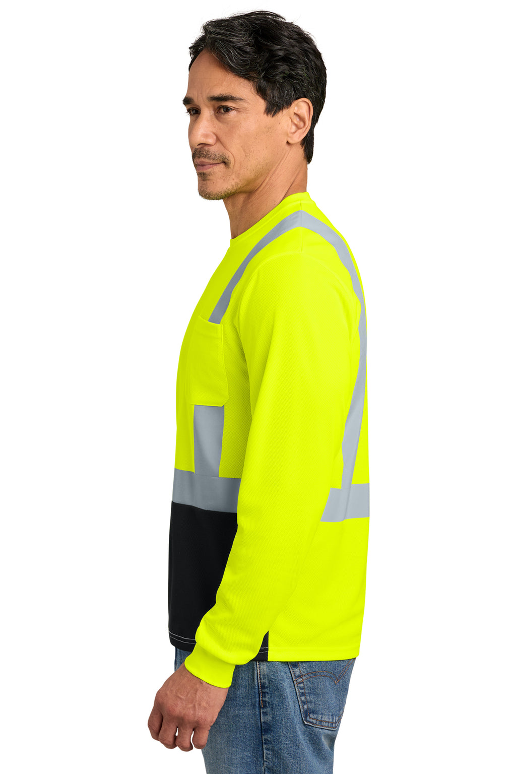 CornerStone® ANSI 107 Class 2 Long Sleeve Mesh Blocked Tee