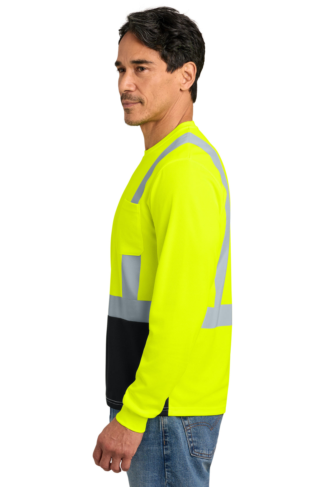 CornerStone® ANSI 107 Class 2 Long Sleeve Mesh Blocked Tee