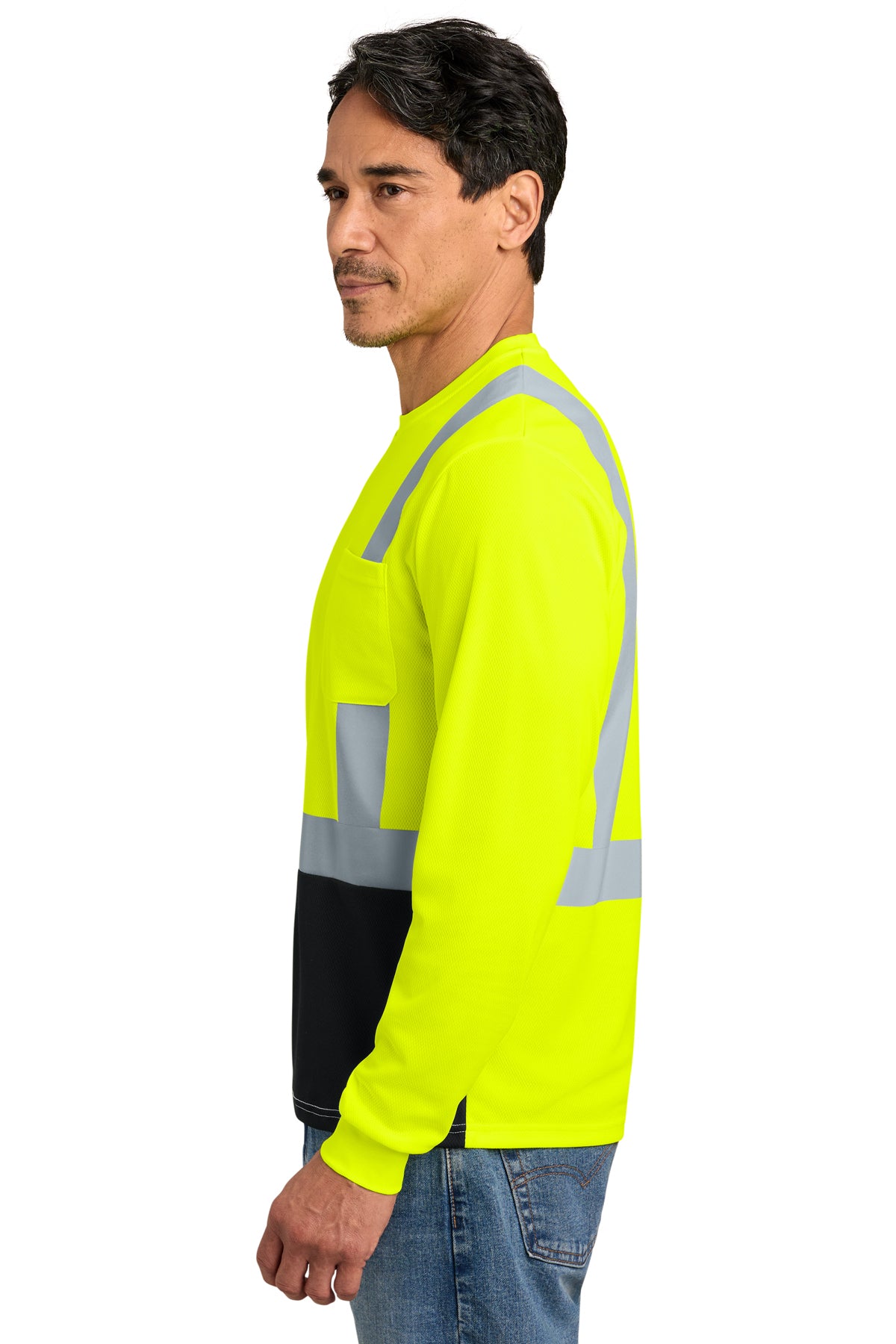 CornerStone® ANSI 107 Class 2 Long Sleeve Mesh Blocked Tee