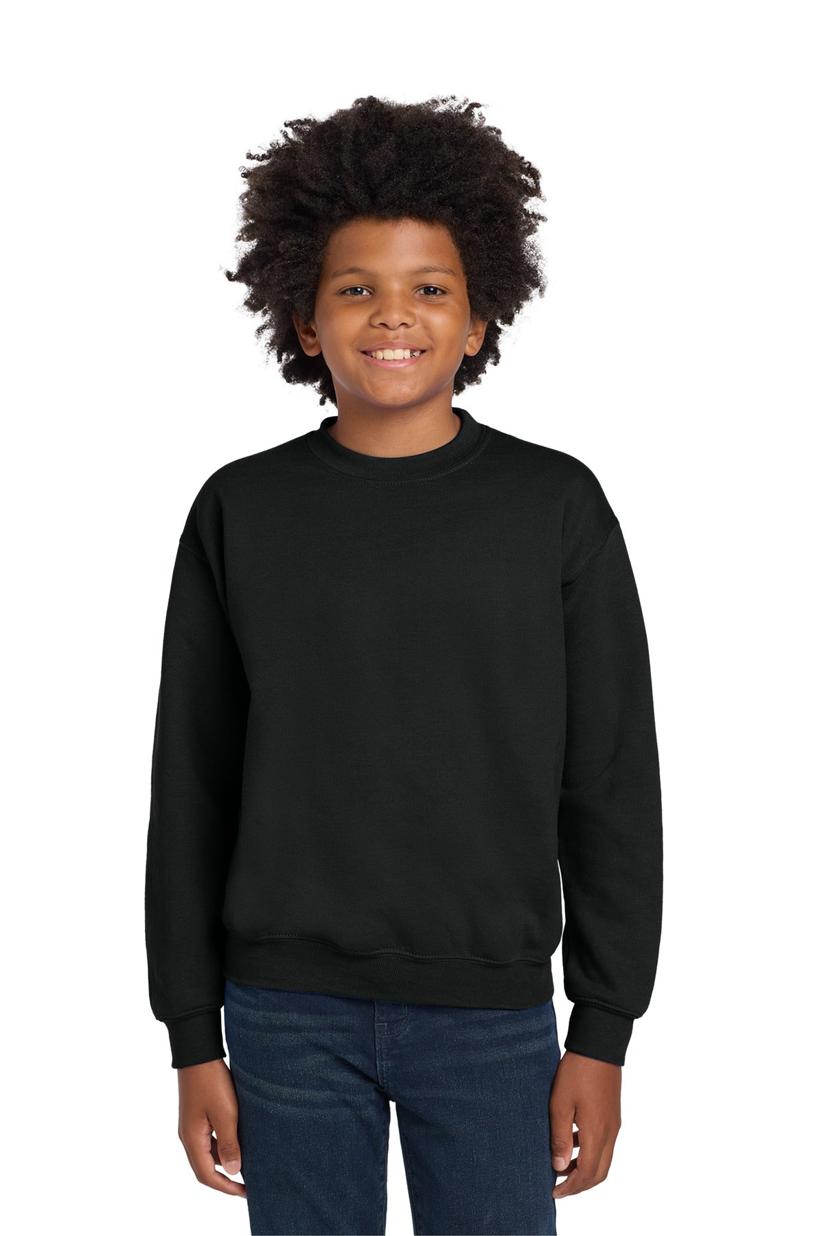Gildan® Youth Heavy Blend Crewneck Sweatshirt.  18000B - Black - XS