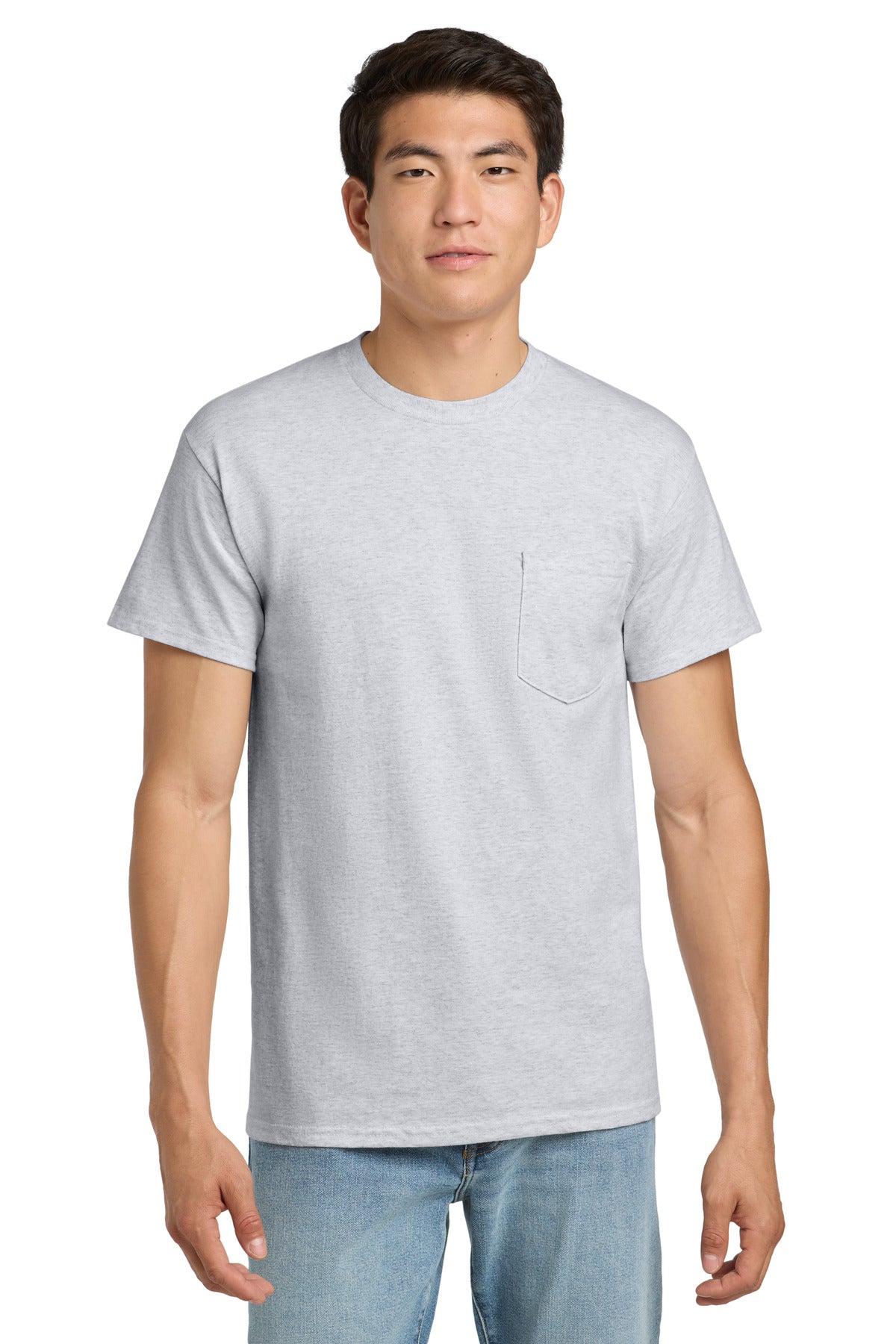Gildan® - Ultra Cotton® 100% US Cotton T-Shirt with Pocket.  2300 - Ash - 2XL