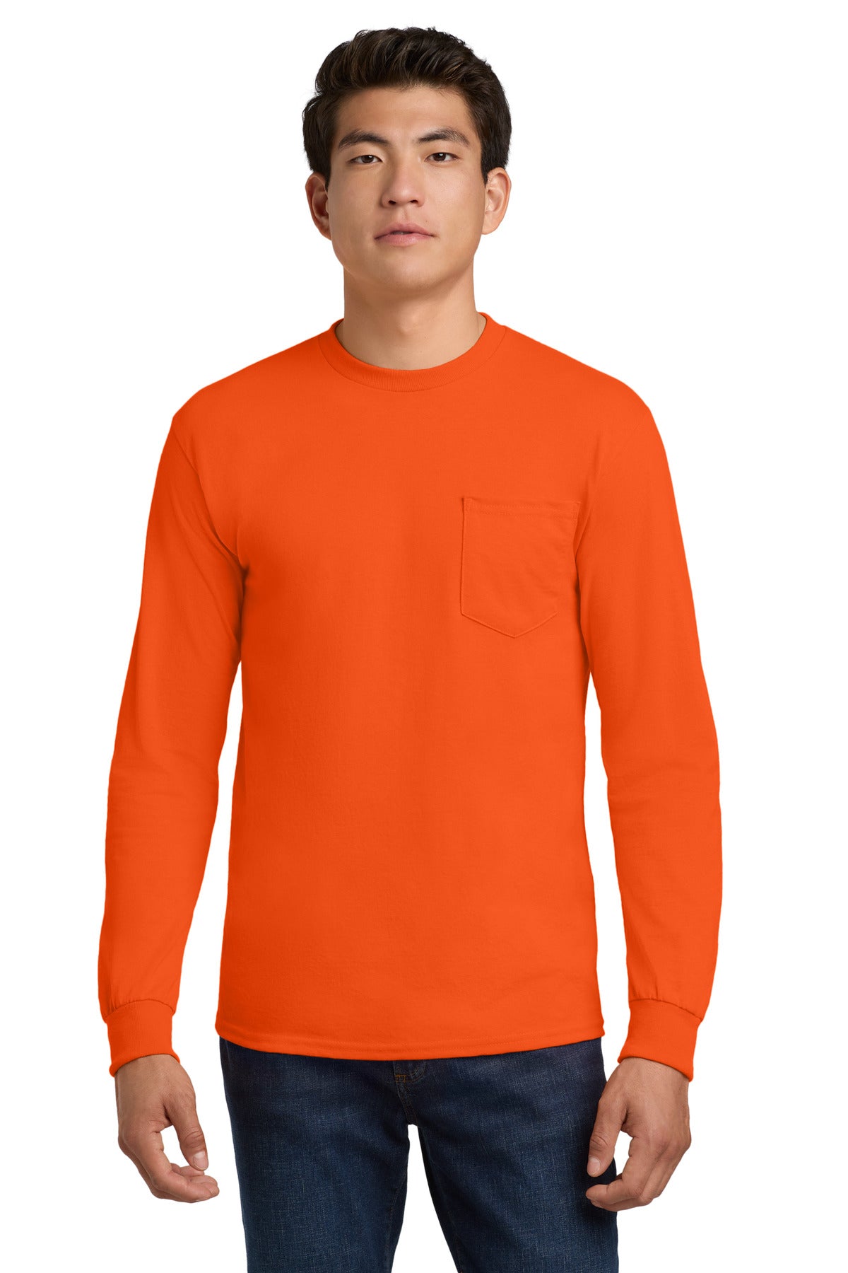 Gildan® - Ultra Cotton® 100% US Cotton Long Sleeve T-Shirt with Pocket.  2410