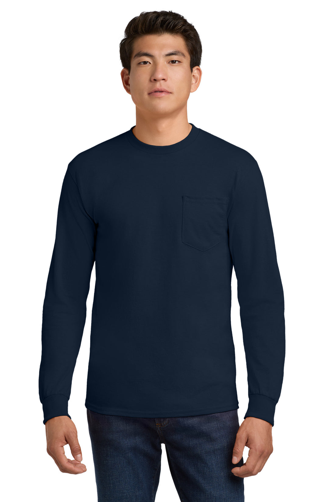 Gildan® - Ultra Cotton® 100% US Cotton Long Sleeve T-Shirt with Pocket.  2410