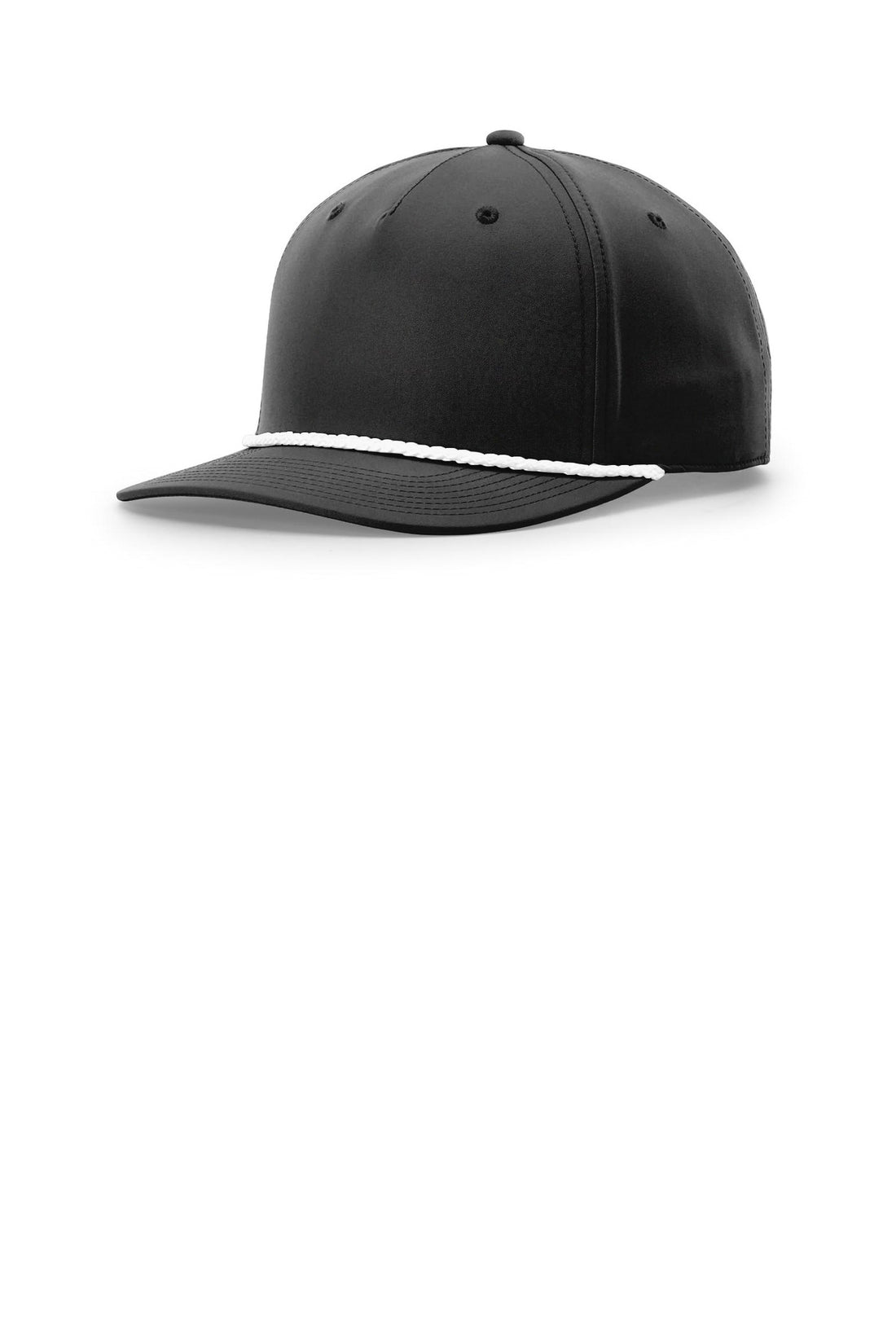 Richardson 5-Panel Classic Rope Cap 258 - Black/ White - OSFA