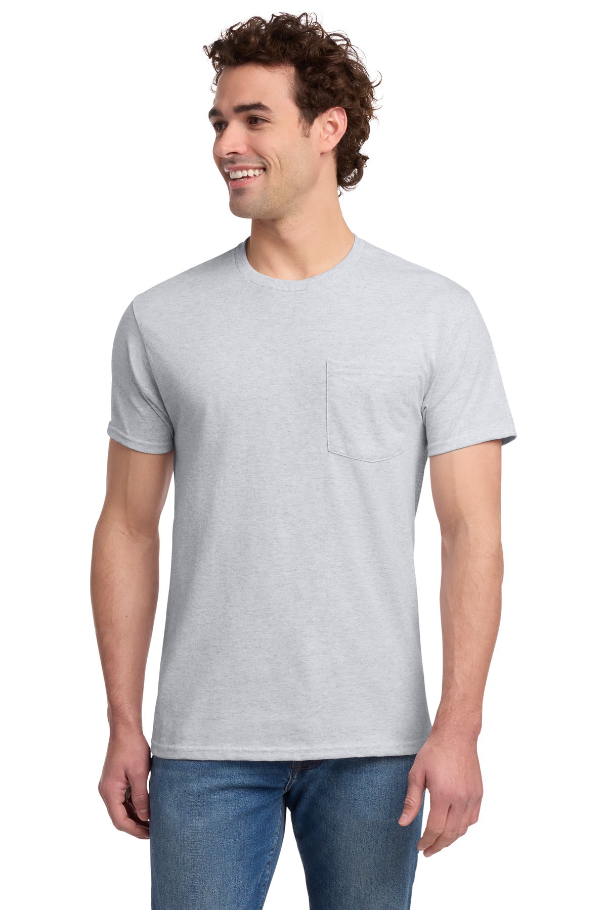 Jerzees® -  Dri-Power® 50/50 Cotton/Poly Pocket T-Shirt.  29MP - Ash - 2XL