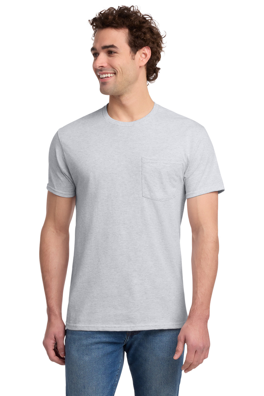 Jerzees® -  Dri-Power® 50/50 Cotton/Poly Pocket T-Shirt.  29MP - Ash - 2XL
