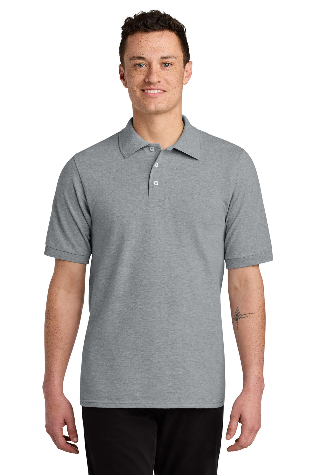Jerzees® Unisex Premium Ring Spun Cotton Pique Sport Shirt 443M - Athletic Heather - 2XL