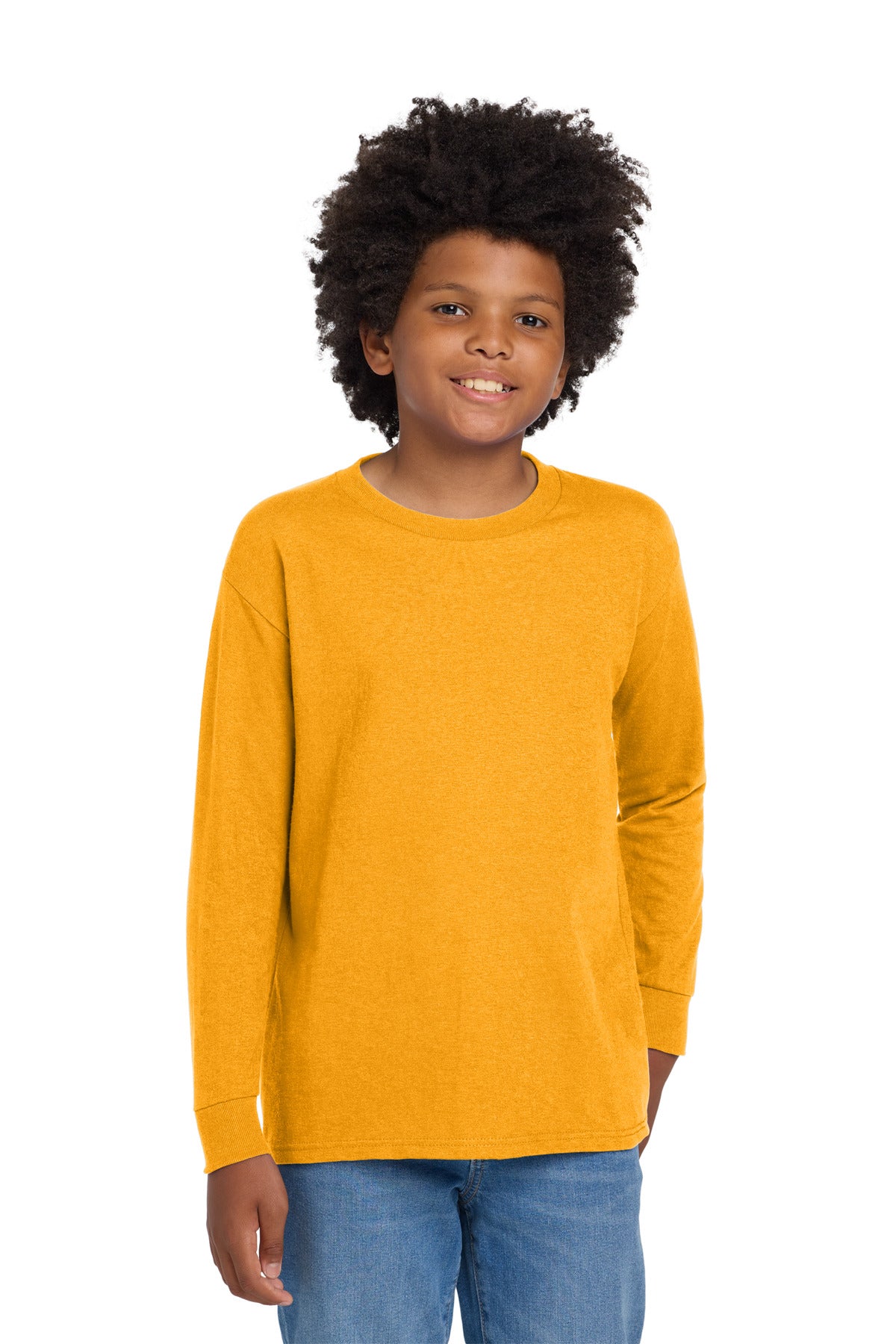 Gildan® Youth Heavy Cotton 100% Cotton Long Sleeve T-Shirt. 5400B