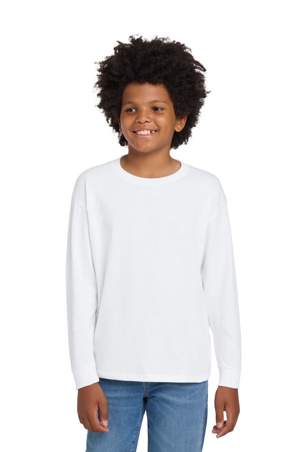 Gildan® Youth Heavy Cotton 100% Cotton Long Sleeve T-Shirt. 5400B
