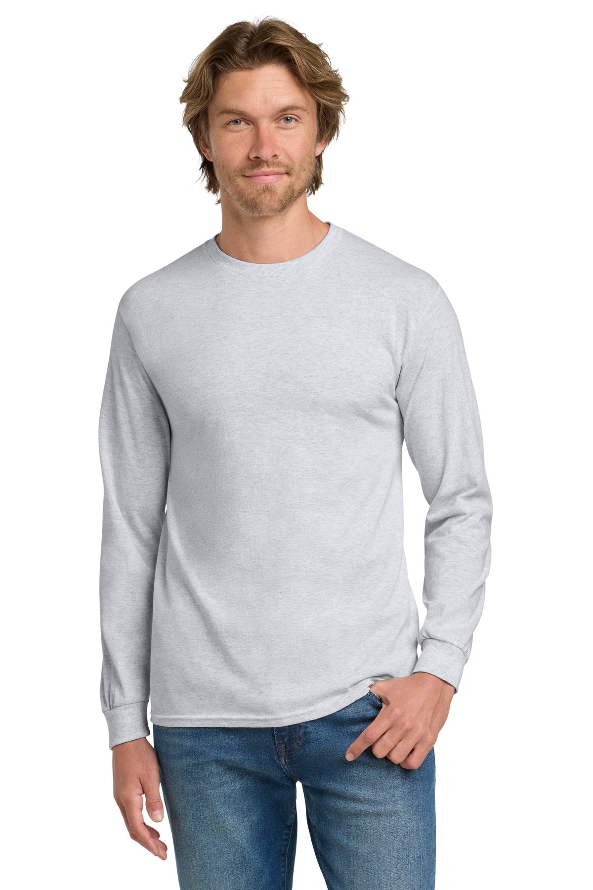 Gildan® - Heavy Cotton 100% Cotton Long Sleeve T-Shirt.  5400 - Ash - 2XL