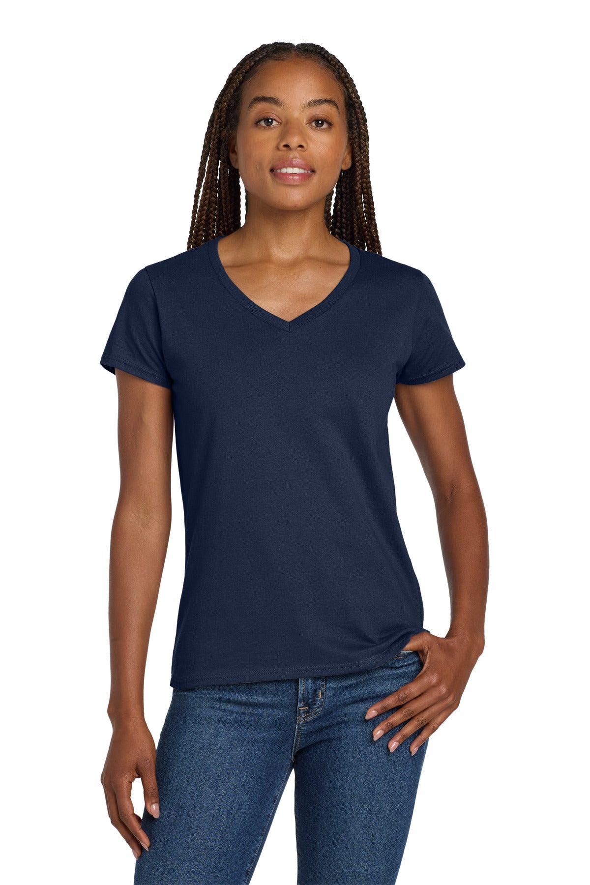 Gildan® Women's Heavy Cotton 100% Cotton V-Neck T-Shirt. 5V00L