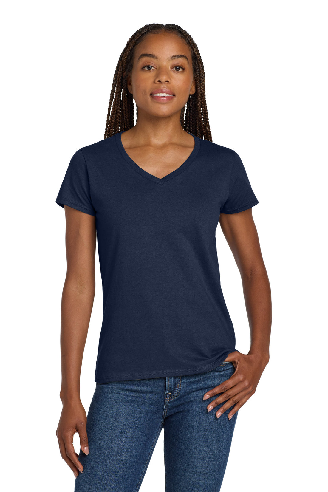 Gildan® Women's Heavy Cotton 100% Cotton V-Neck T-Shirt. 5V00L
