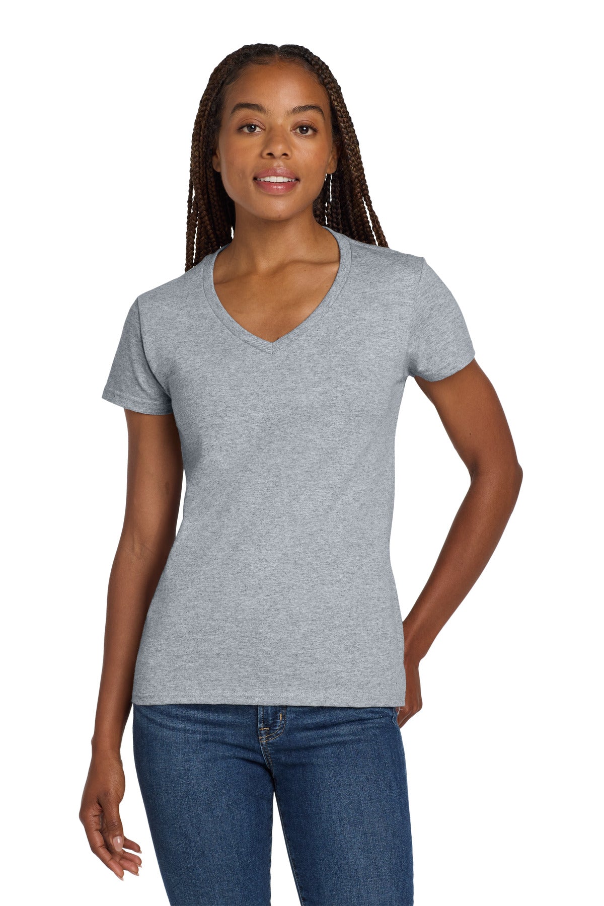 Gildan® Women's Heavy Cotton 100% Cotton V-Neck T-Shirt. 5V00L
