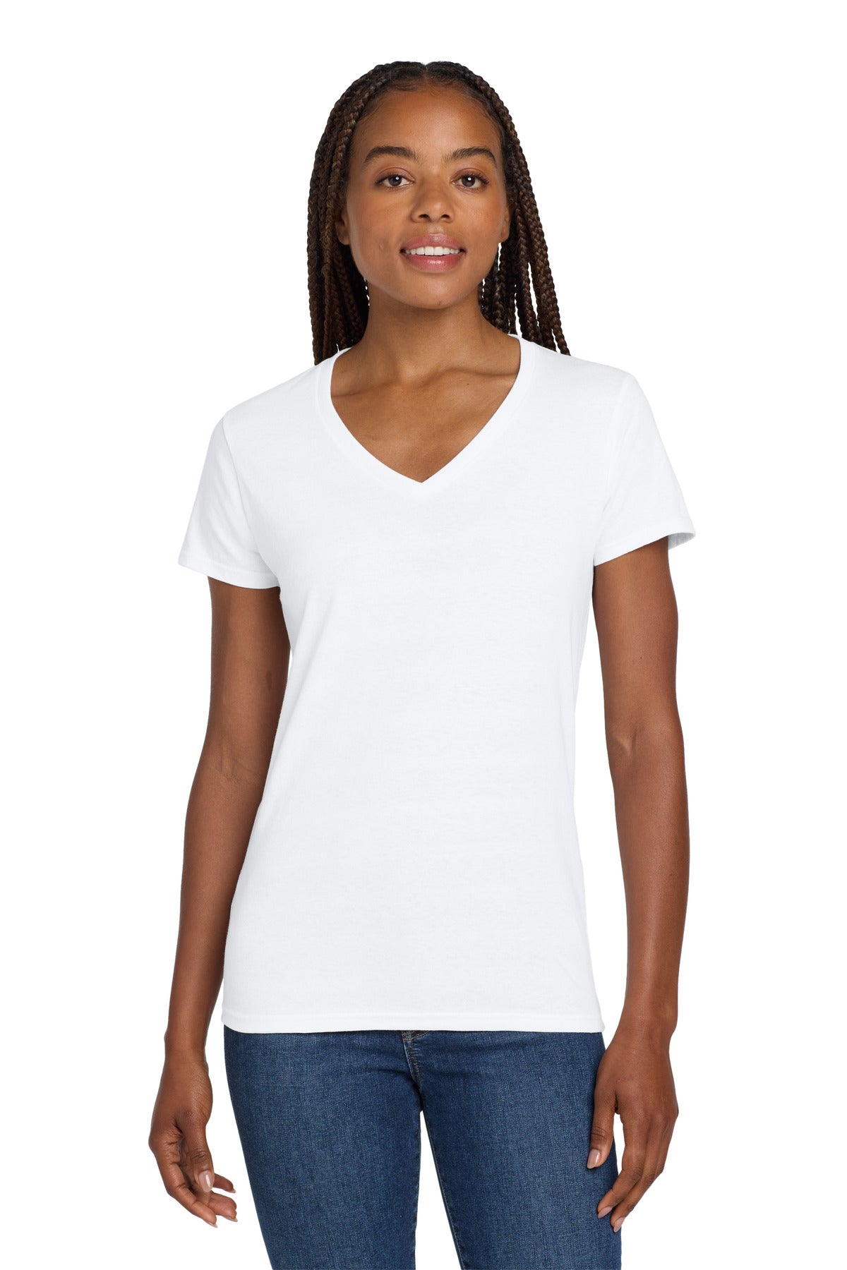 Gildan® Women's Heavy Cotton 100% Cotton V-Neck T-Shirt. 5V00L