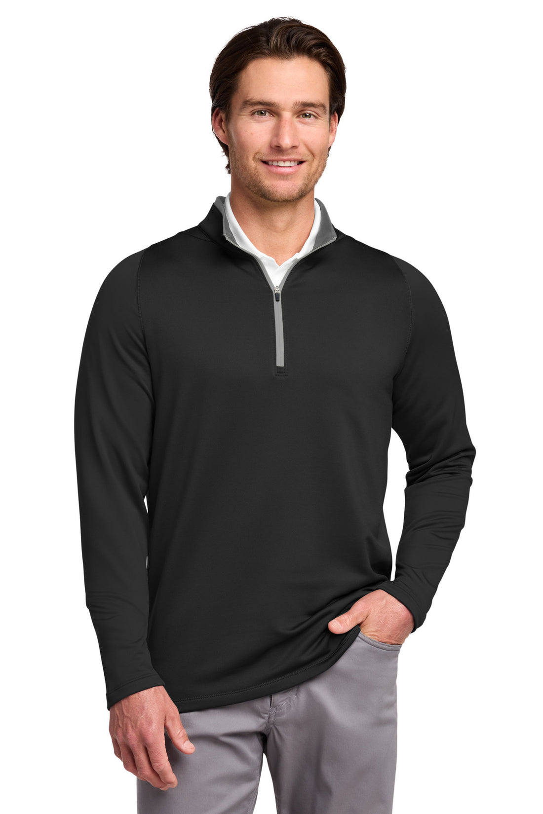 Nike Dri-FIT Stretch 1/2-Zip Cover-Up. 779795 - Black/ Dark Grey - 2XL