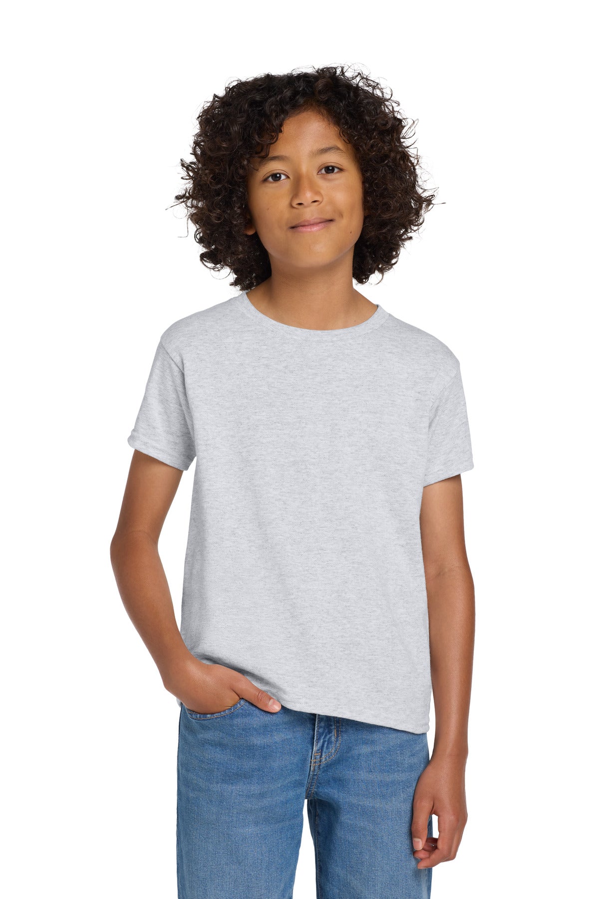 Gildan® Youth DryBlend® 50 Cotton/50 Poly T-Shirt.  8000B - Ash - XL