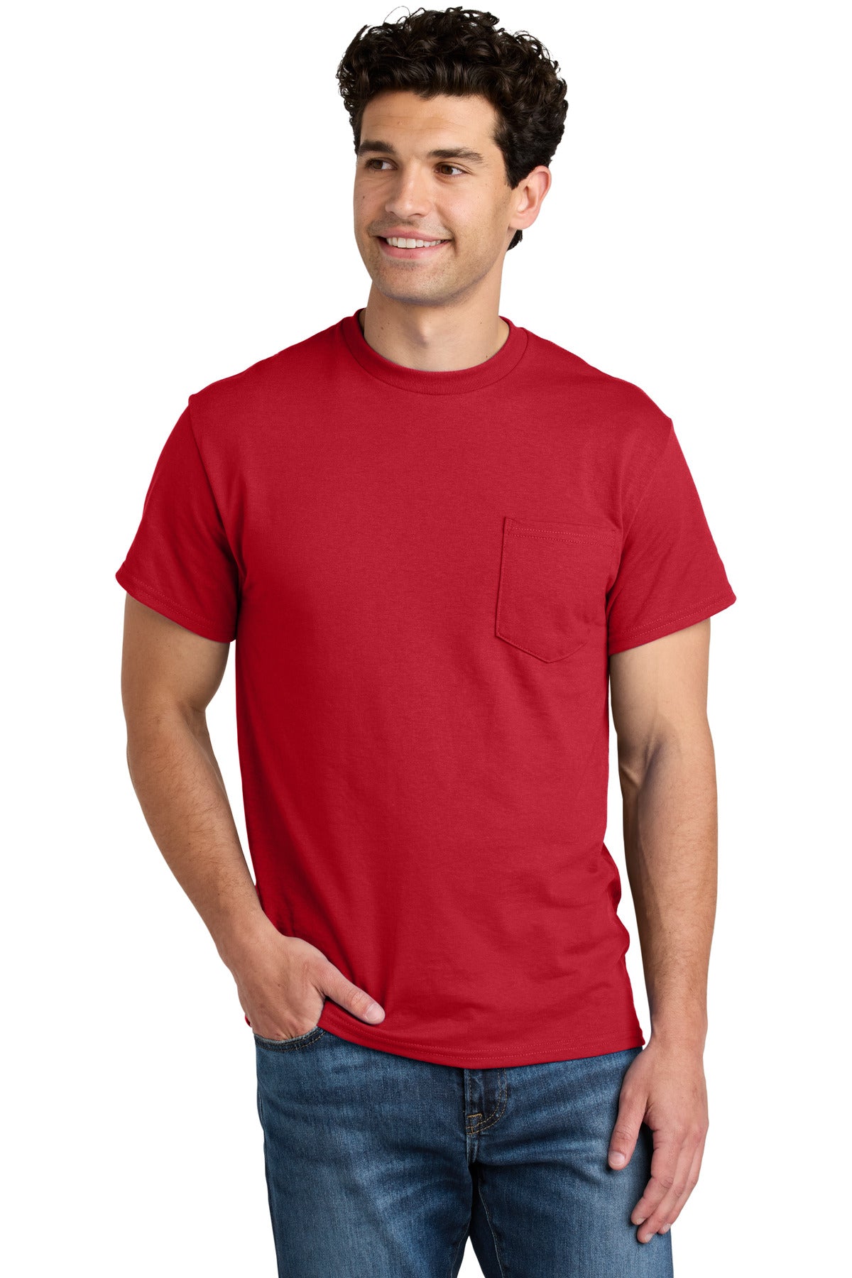 Gildan® - DryBlend® 50 Cotton/50 Poly Pocket T-Shirt. 8300