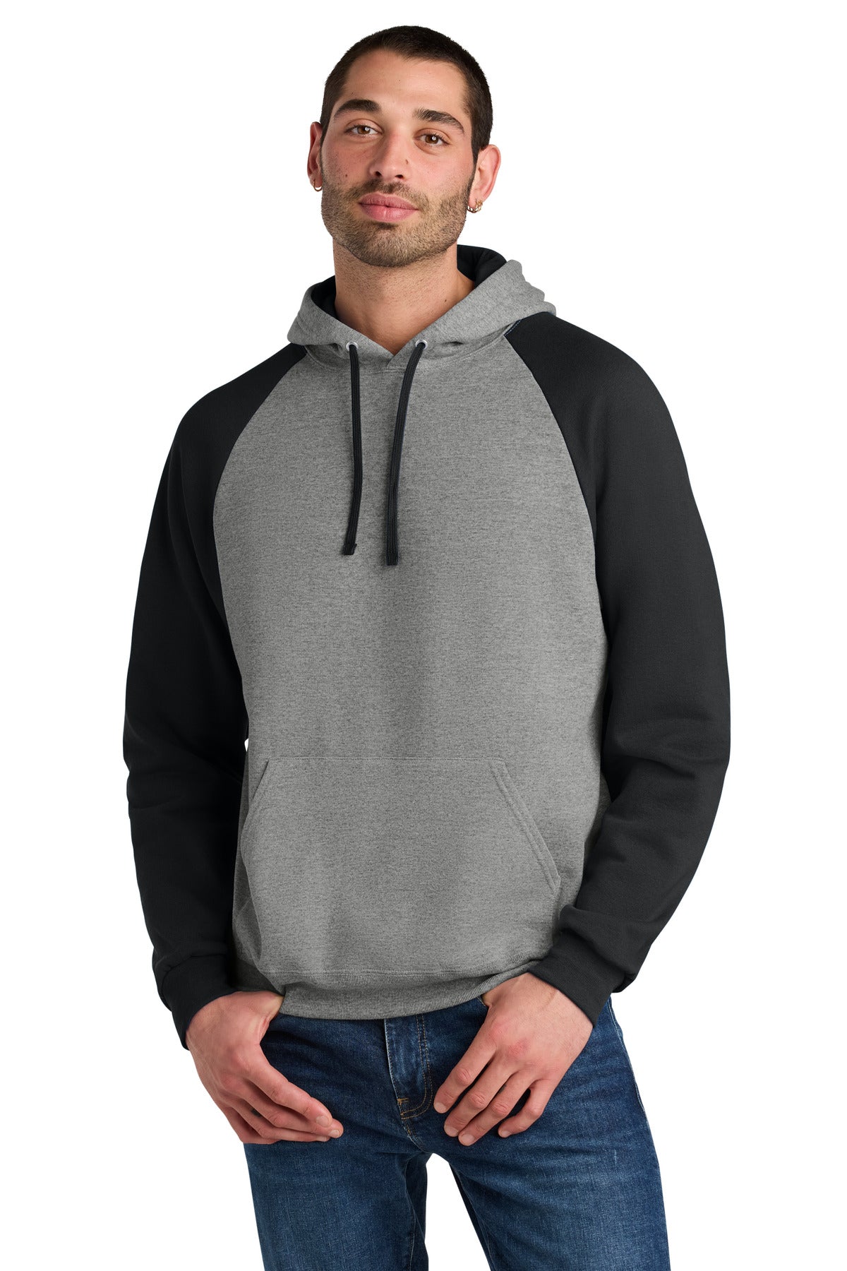 Jerzees® Unisex NuBlend® Colorblock Raglan Hoodie Sweatshirt 96C - Oxford/ Black - 2XL