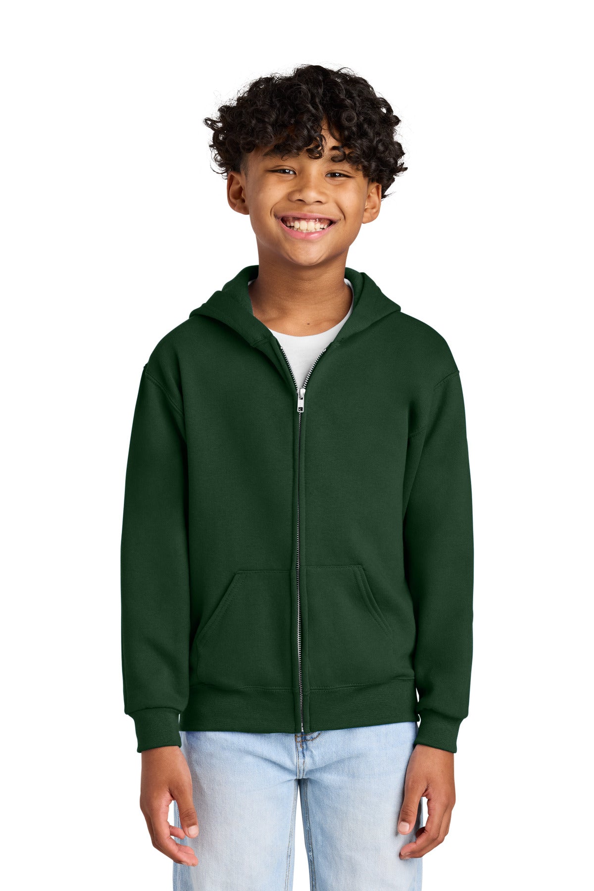 Jerzees® - Youth NuBlend® Full-Zip Hooded Sweatshirt.  993B - Forest Green - L