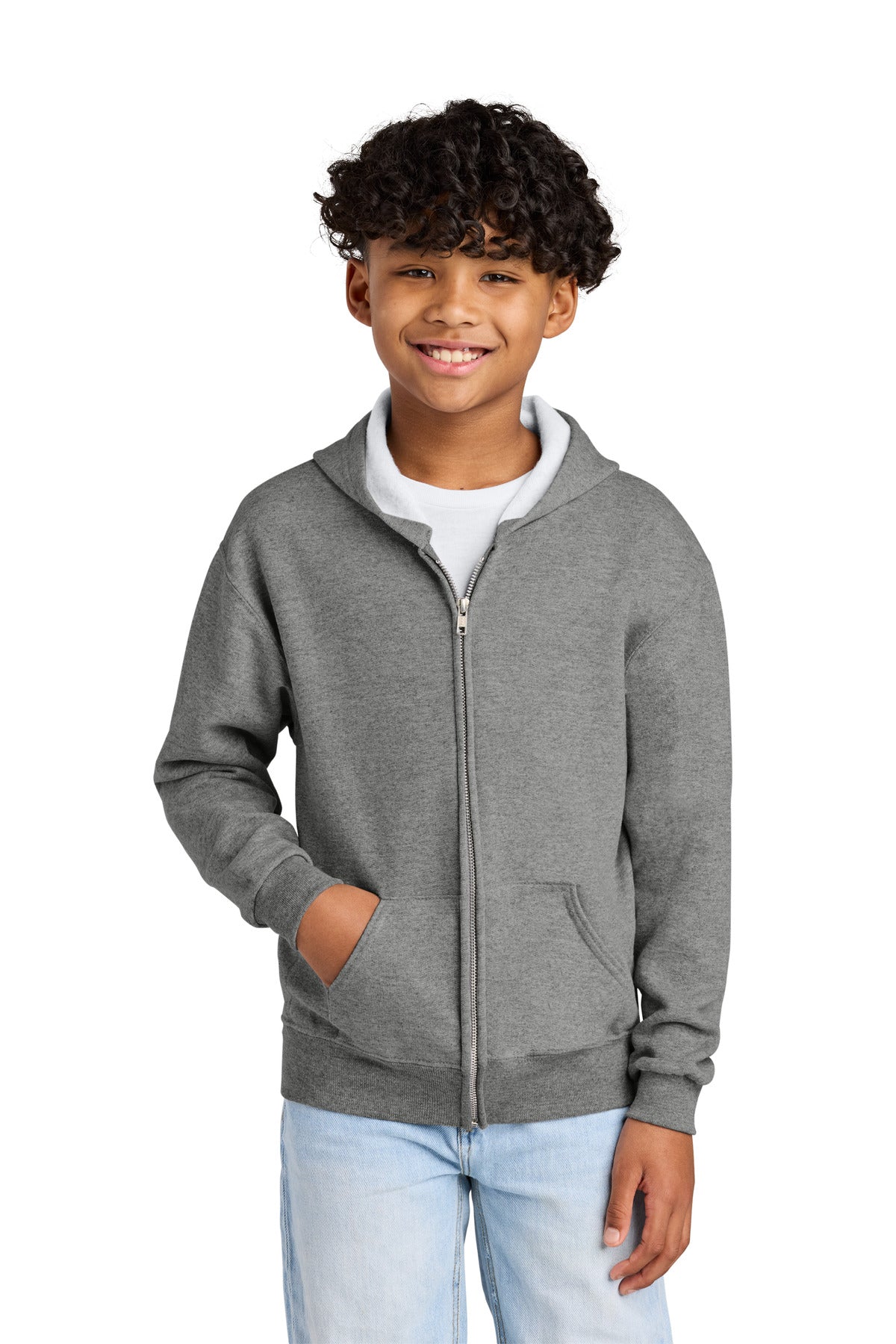 Jerzees® - Youth NuBlend® Full-Zip Hooded Sweatshirt.  993B