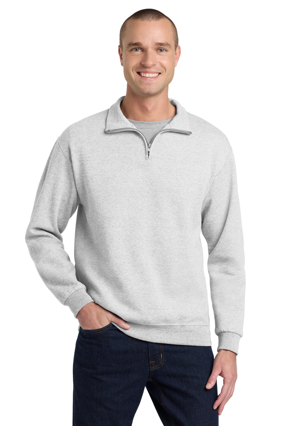 Jerzees® - NuBlend® 1/4-Zip Cadet Collar Sweatshirt. 995M - Ash - 2XL