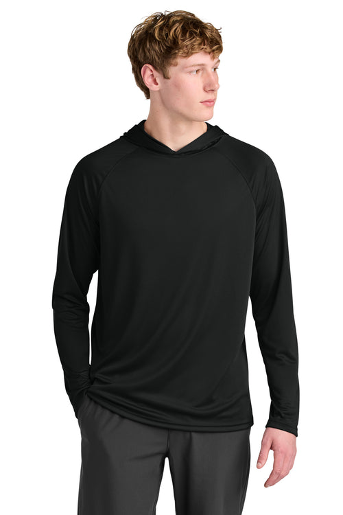 A4 Cooling Performance Long Sleeve Hooded Tee A4N3409 - Black - 2XL