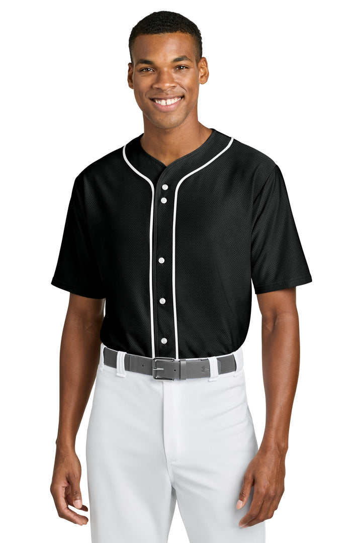 A4 Short Sleeve Full-Button Baseball Top A4N4184 - Black - 2XL
