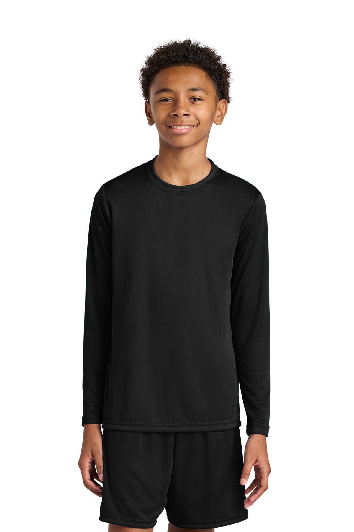 A4 Youth Cooling Performance Long Sleeve Tee A4NB3165 - Black - L