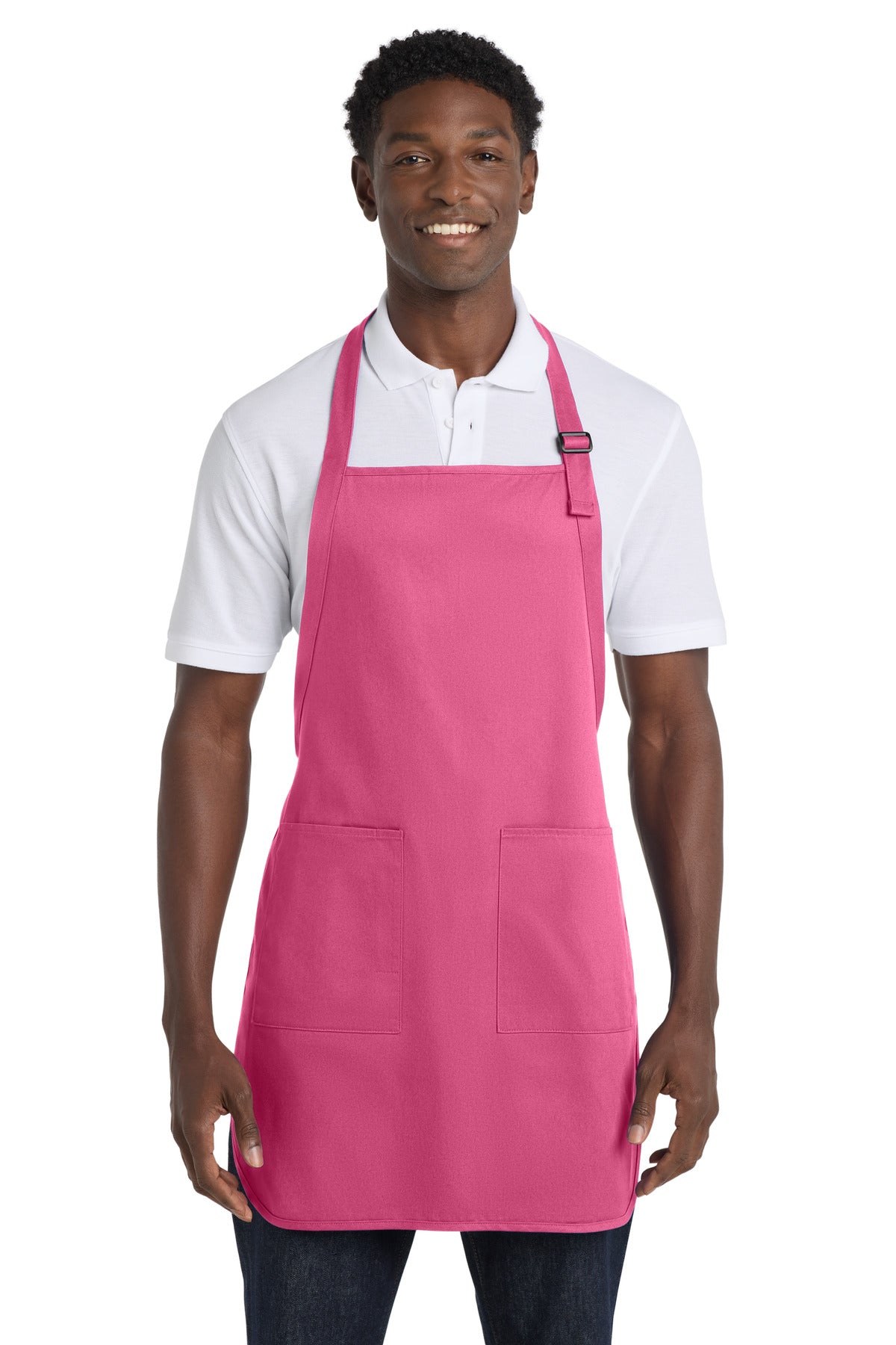 Port Authority® Full-Length Apron with Pockets.  A500 - Awareness Pink - OSFA