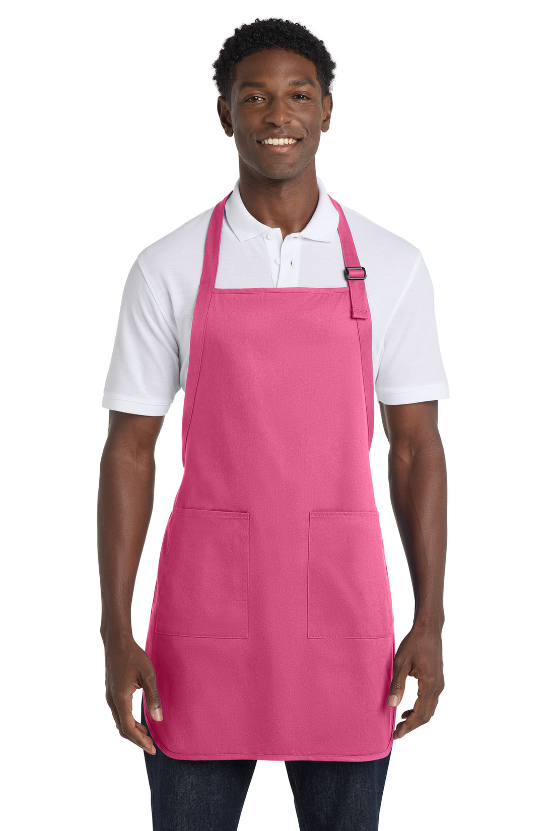 Port Authority® Full-Length Apron with Pockets.  A500 - Awareness Pink - OSFA