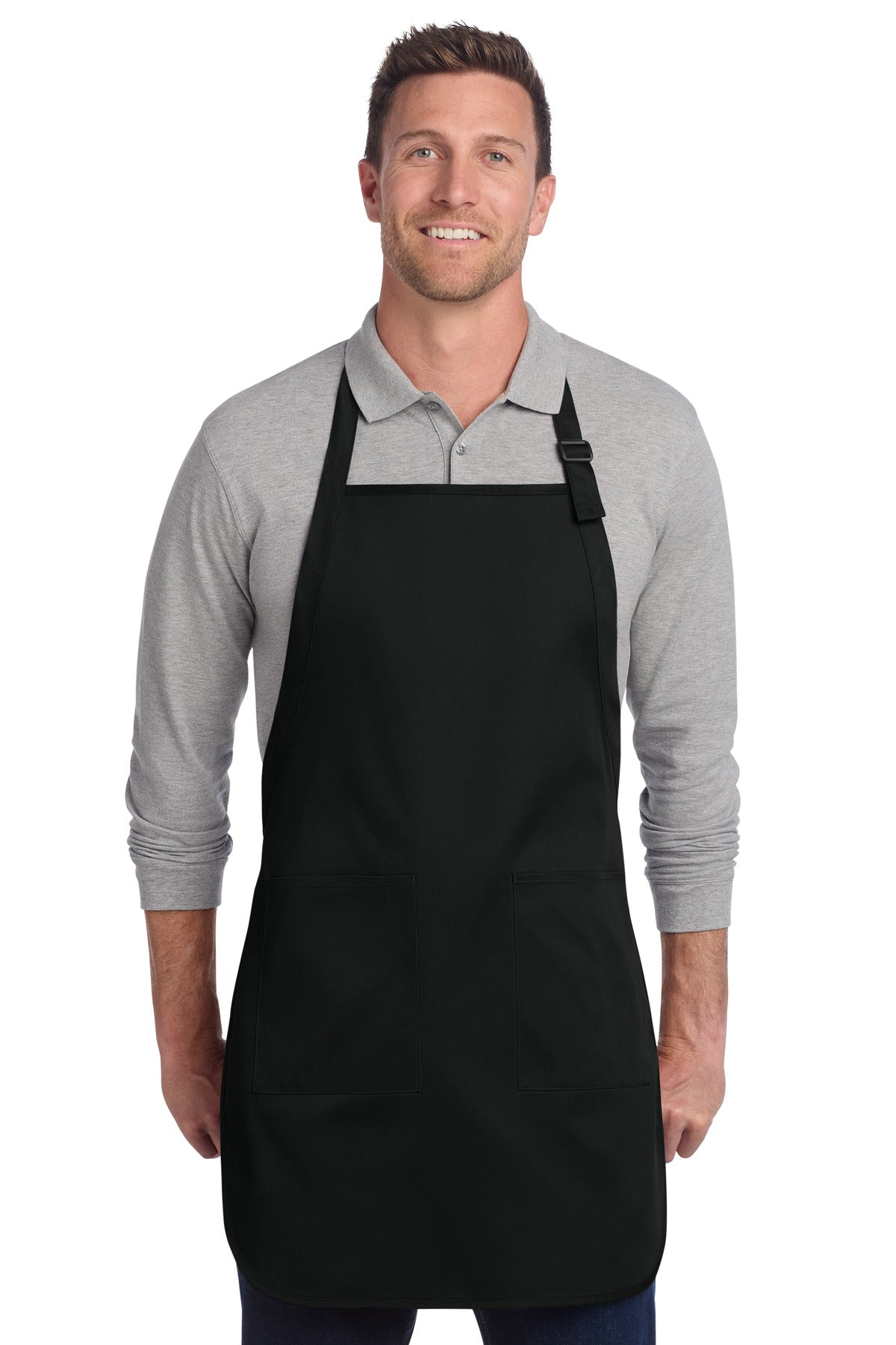 Port Authority ® Full-Length Two-Pocket Bib Apron. A600 - Black - OSFA