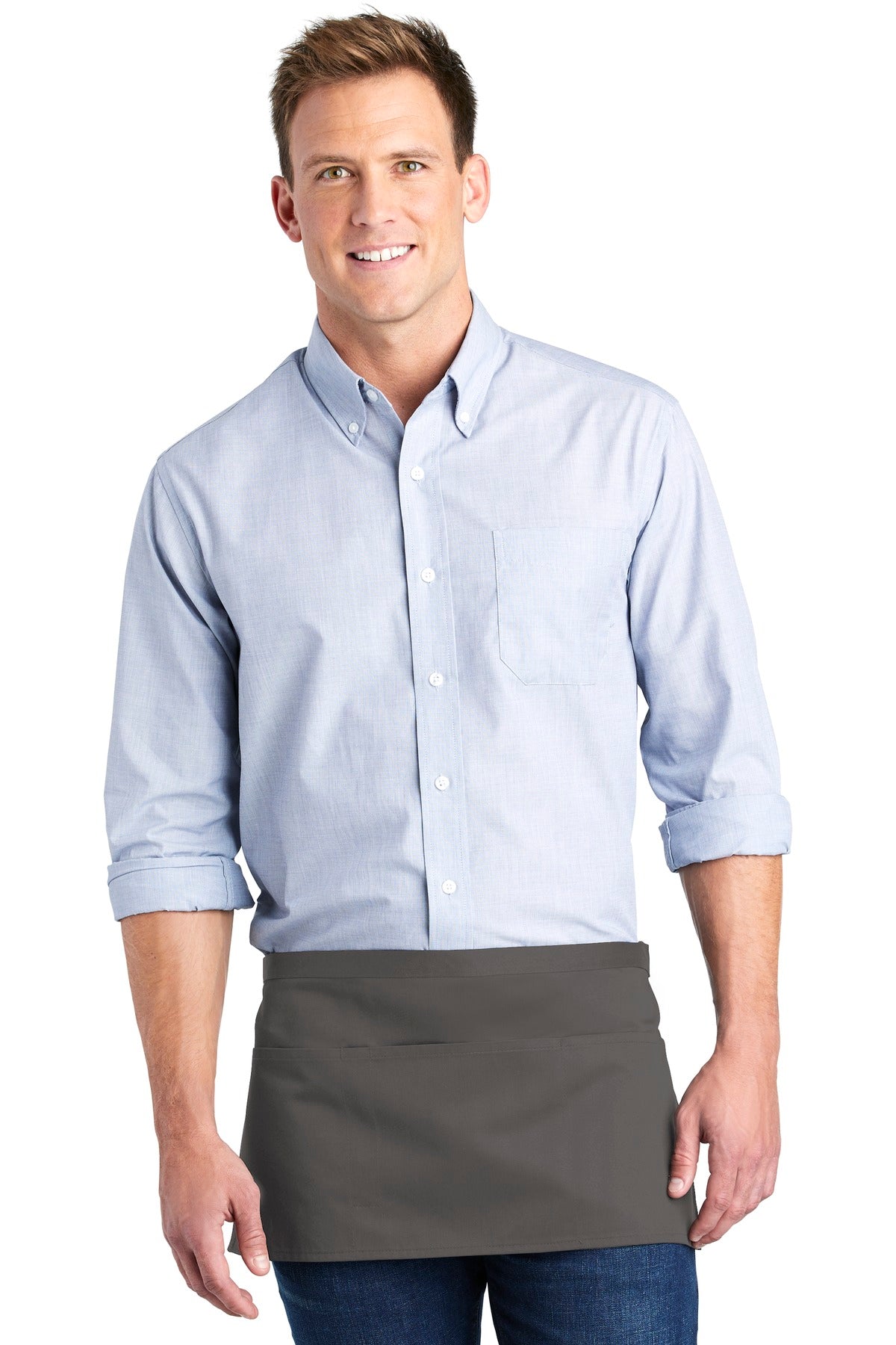 Port Authority ® Three-Pocket Waist Apron. A602 - Charcoal - OSFA