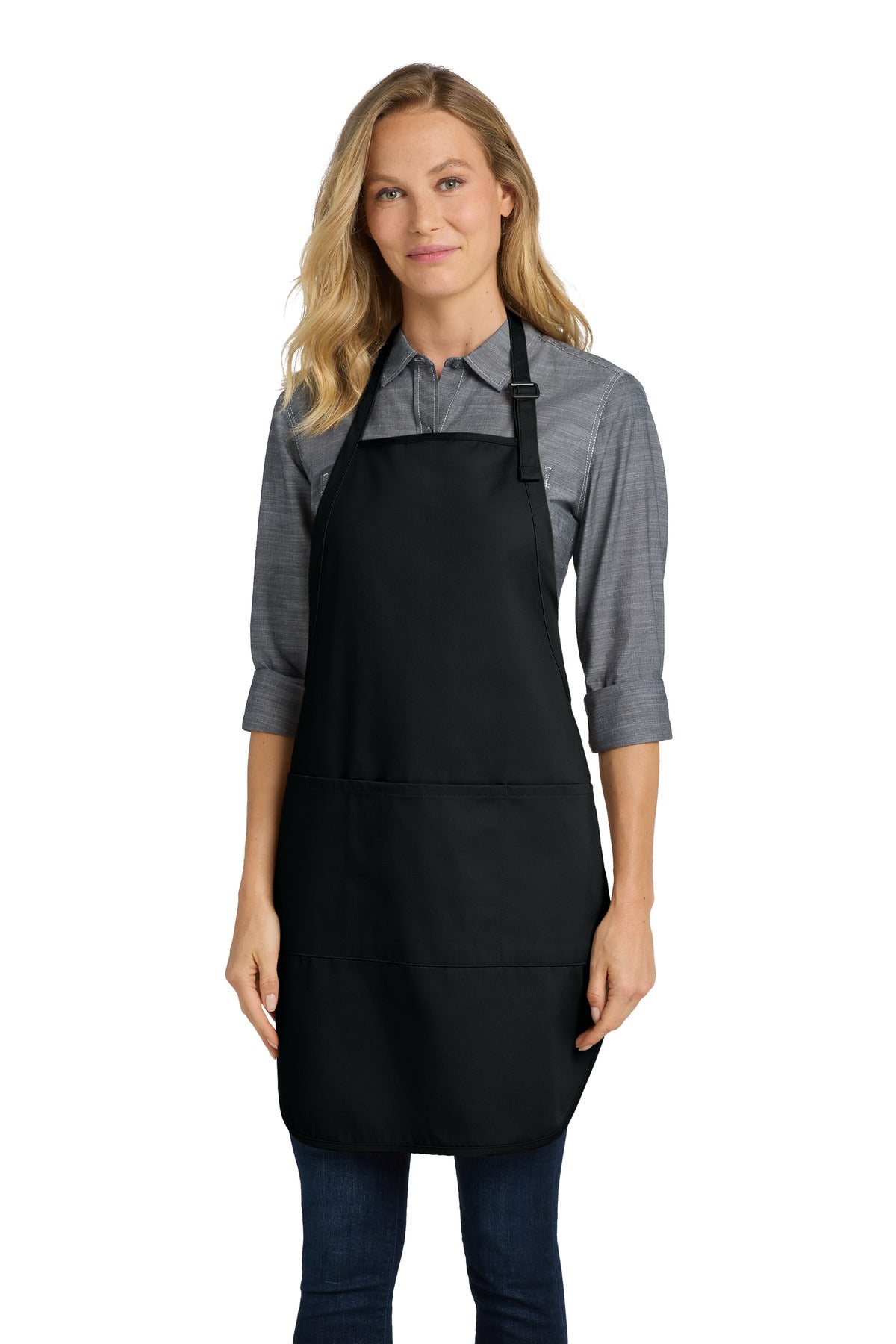 Port Authority® Easy Care Full-Length Apron with Stain Release. A703 - Black - OSFA