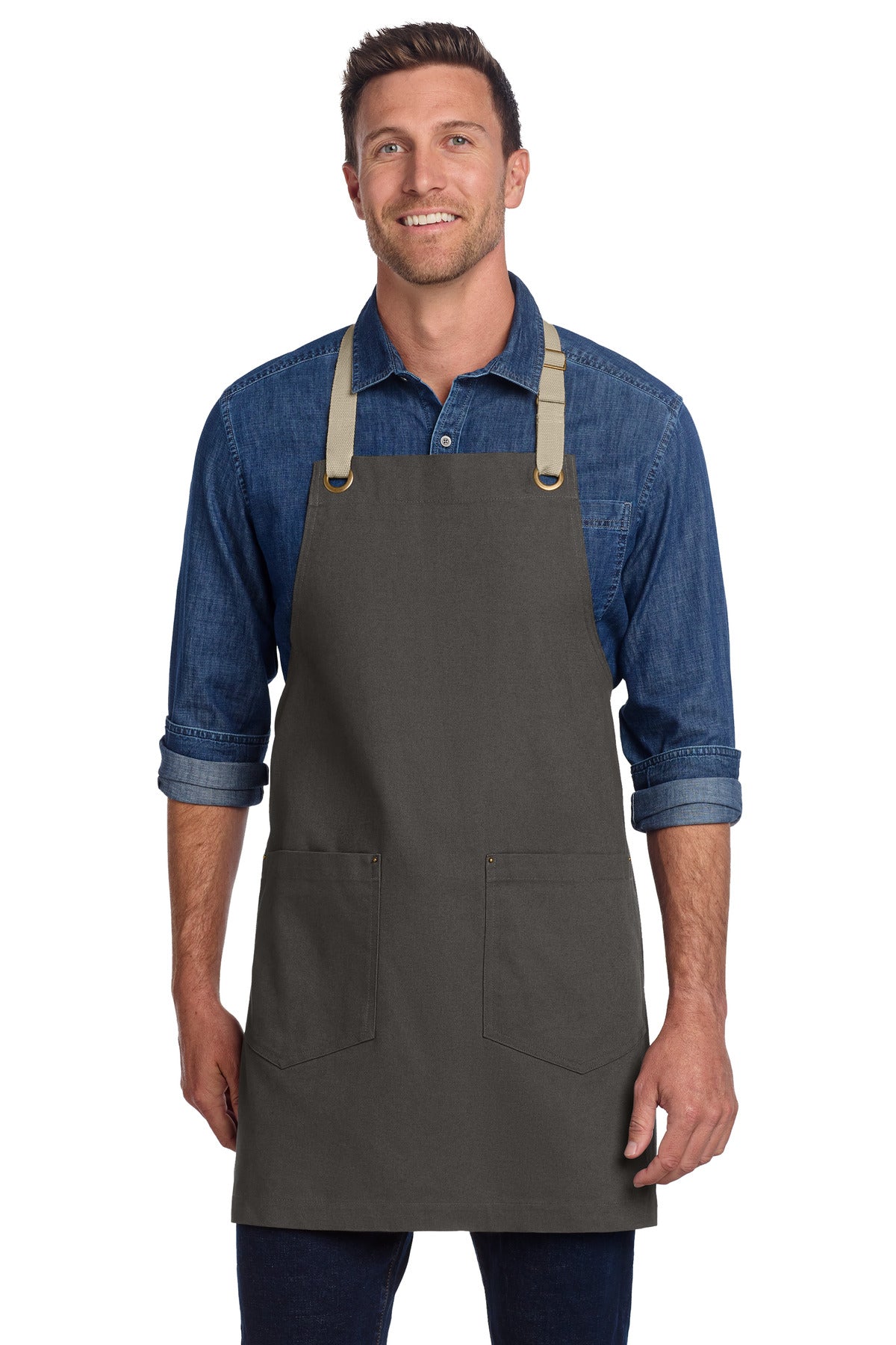 Port Authority® Canvas Full-Length Two-Pocket Apron A815