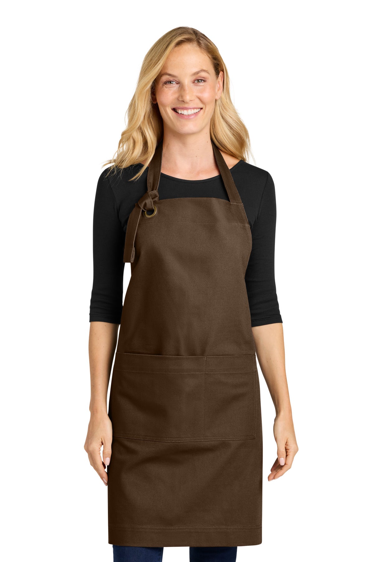 Port Authority® Signature Heavy Twill Bib Apron A900 - Brown - OSFA