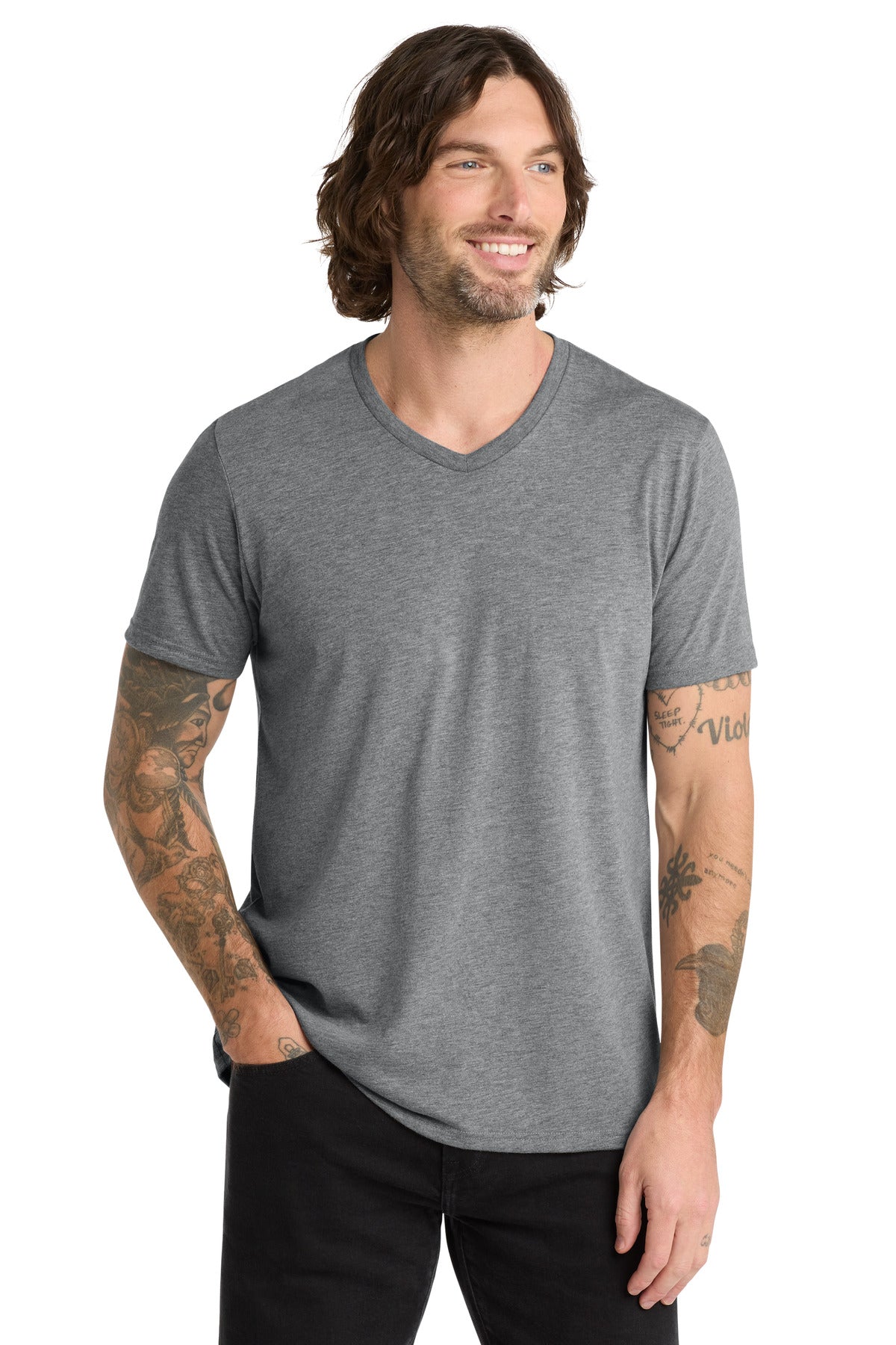 Allmade ® Unisex Tri-Blend V-Neck Tee AL2014 - Aluminum Grey - 2XL