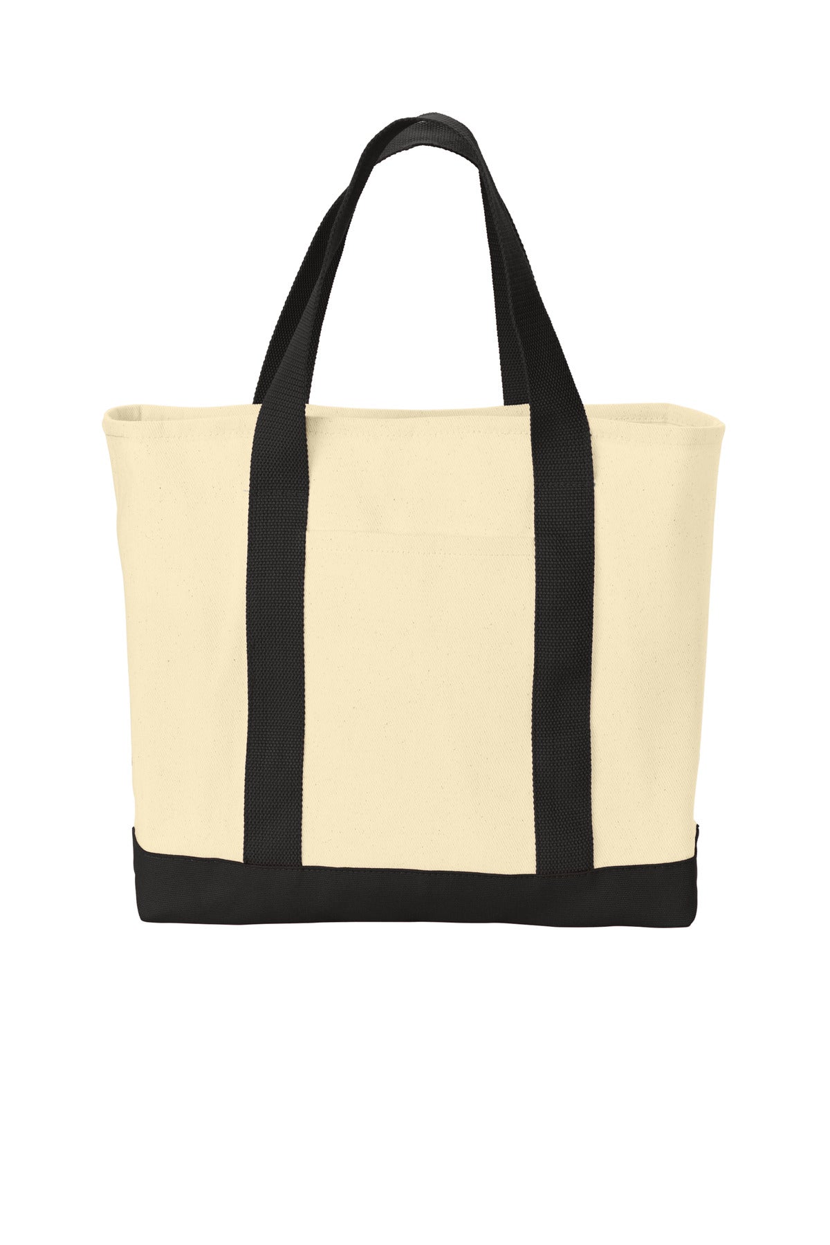 Port Authority® - Ideal Twill Two-Tone Shopping Tote.  B400 - Natural/ Black - OSFA