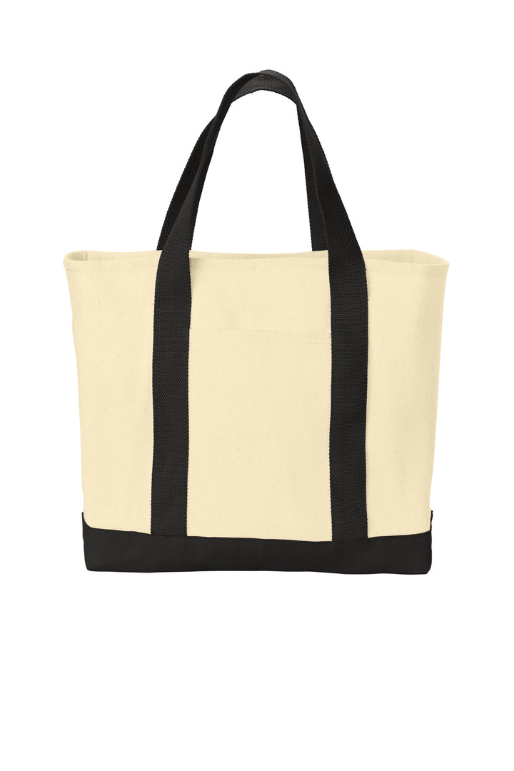 Port Authority® - Ideal Twill Two-Tone Shopping Tote.  B400 - Natural/ Black - OSFA