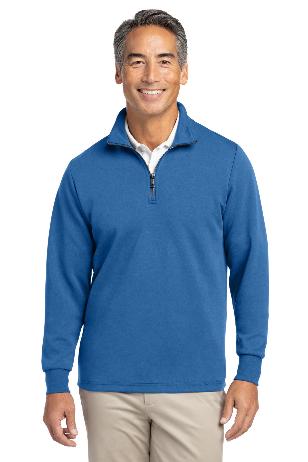 Brooks Brothers® Double-Knit 1/4-Zip BB18206 - Charter Blue - 2XL