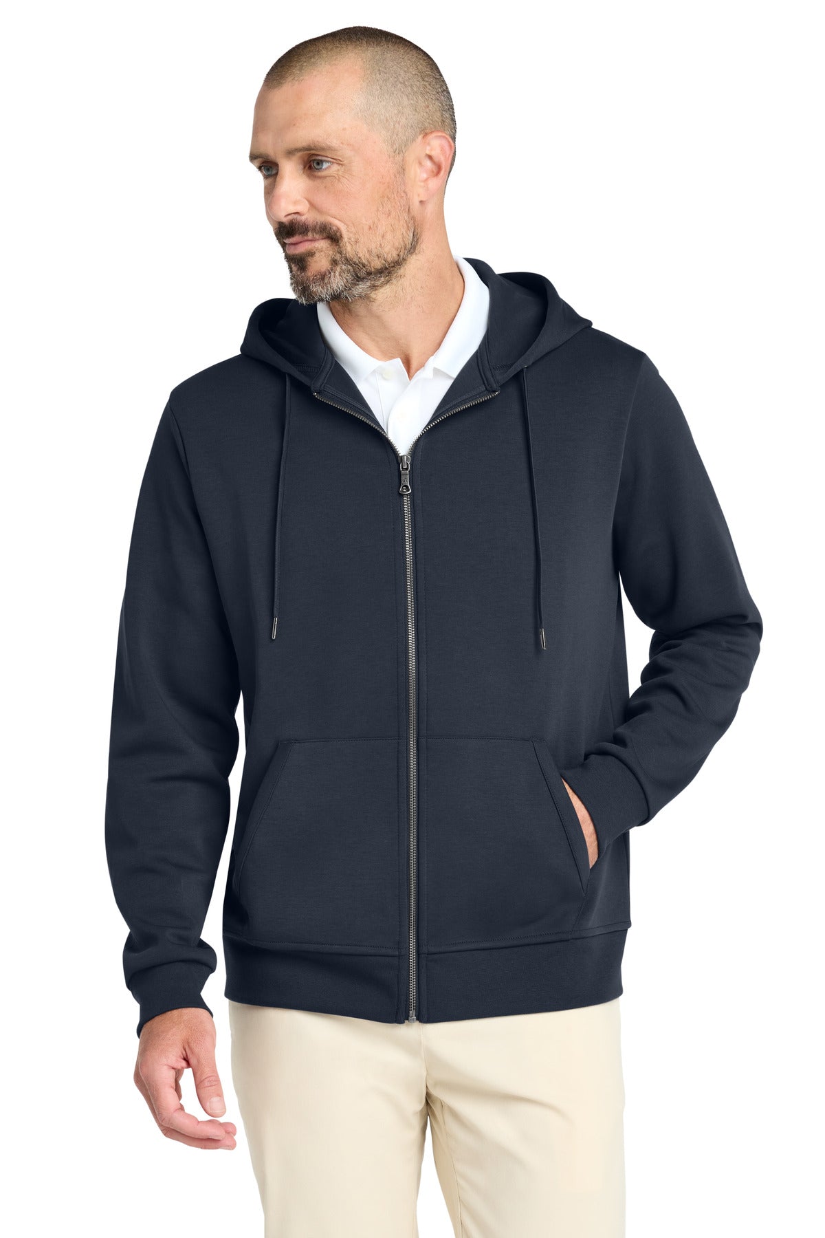 Brooks Brothers® Double-Knit Full-Zip Hoodie BB18208 - Night Navy - 2XL