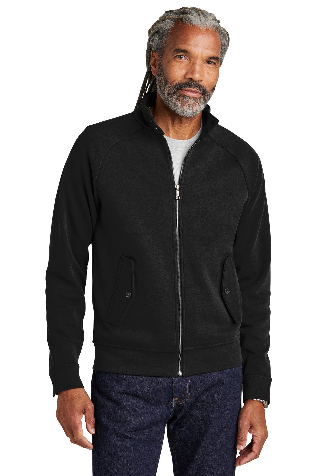 Brooks Brothers® Double-Knit Full-Zip BB18210 - Deep Black - 2XL