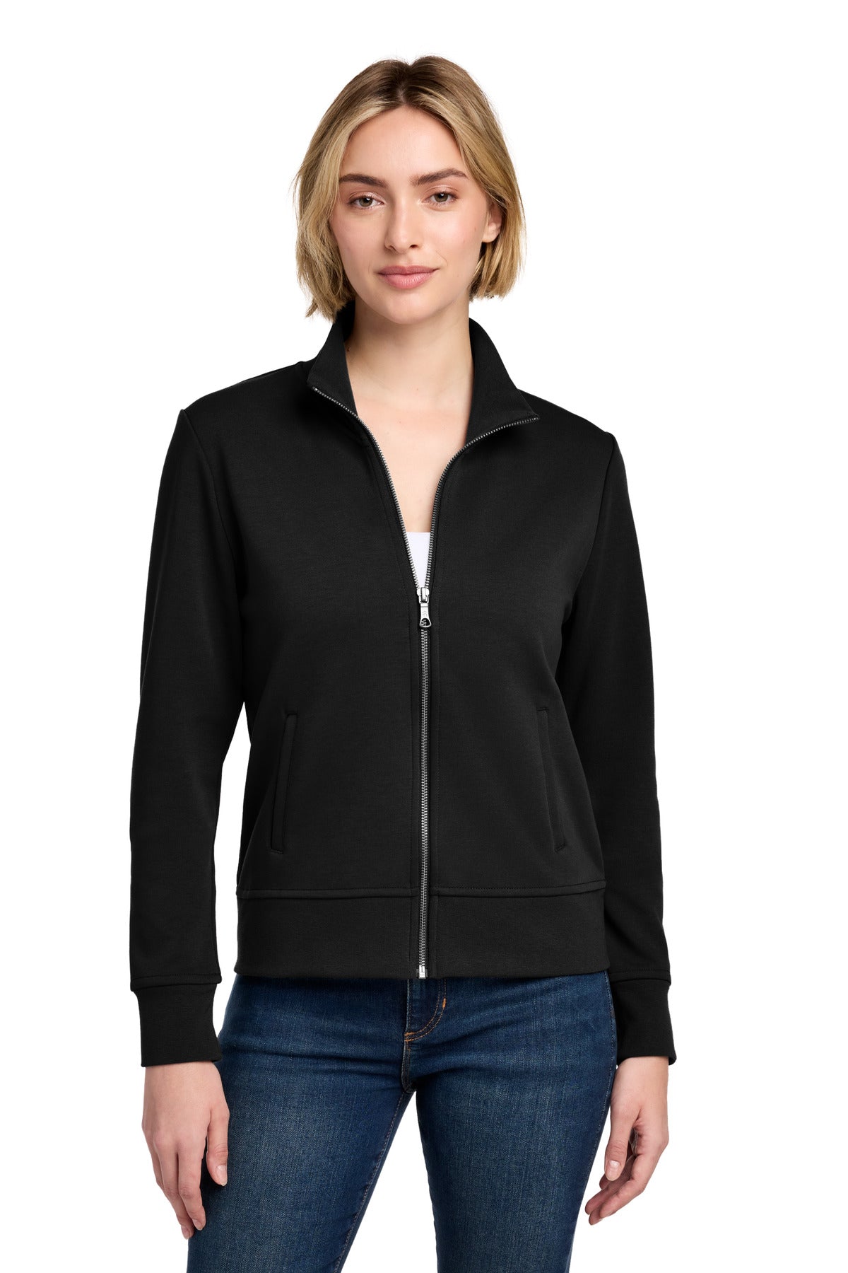Brooks Brothers® Women's Double-Knit Full-Zip BB18211 - Deep Black - 2XL