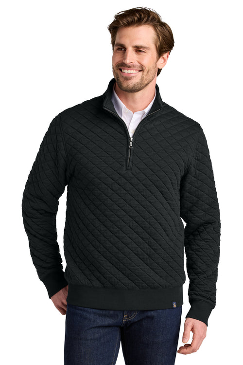 Brooks Brothers® Diamond Quilt 1/4-Zip BB18212 - Deep Black - 2XL