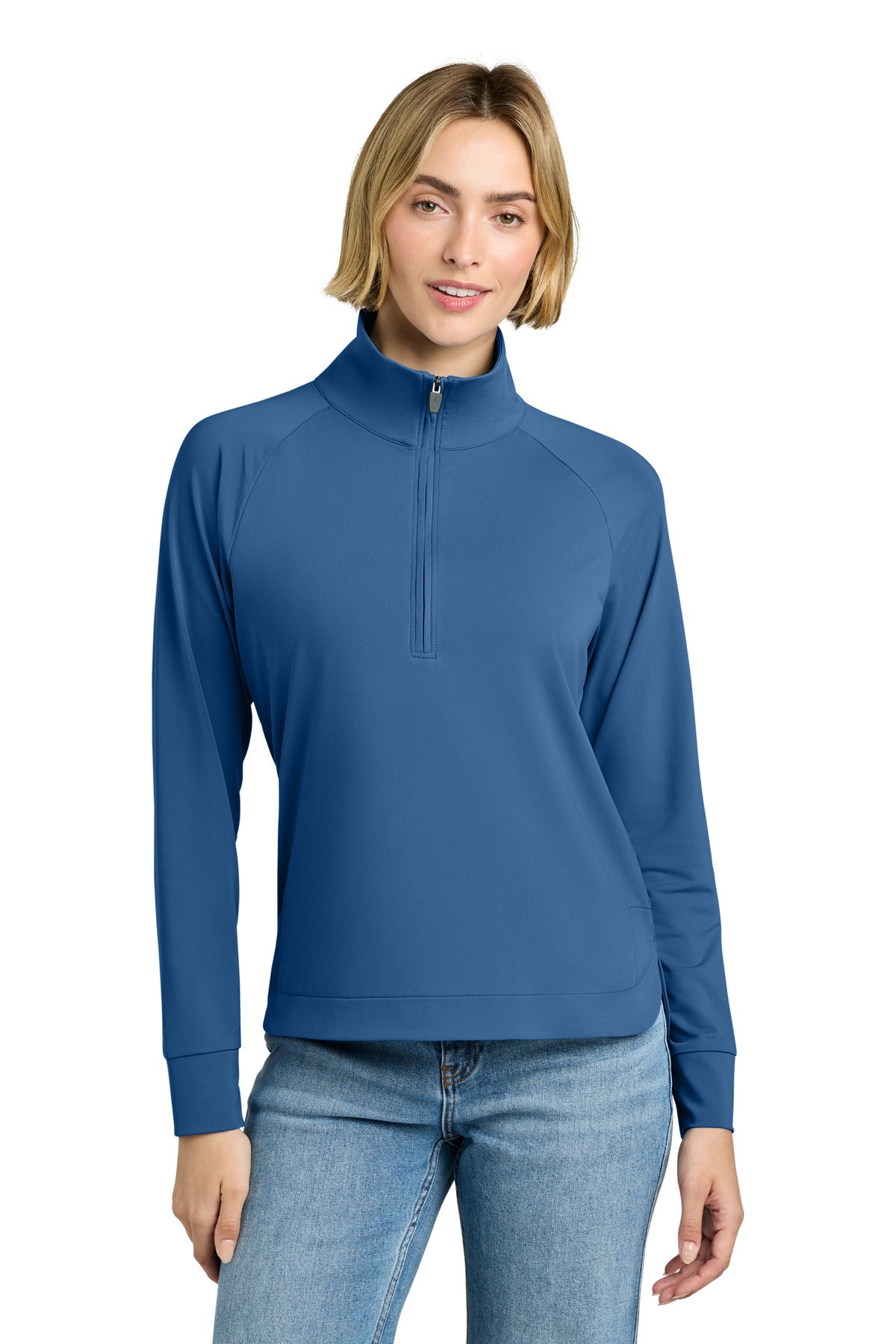 Brooks Brothers® Women's Luxe Performance 1/4-Zip BB18215 - Charter Blue - 2XL