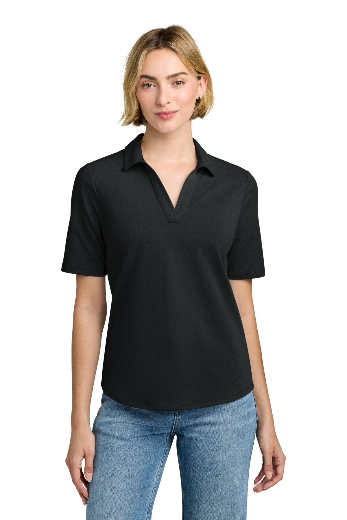 Brooks Brothers® Women's Pinpoint Pique Polo BB18223 - Deep Black - 2XL