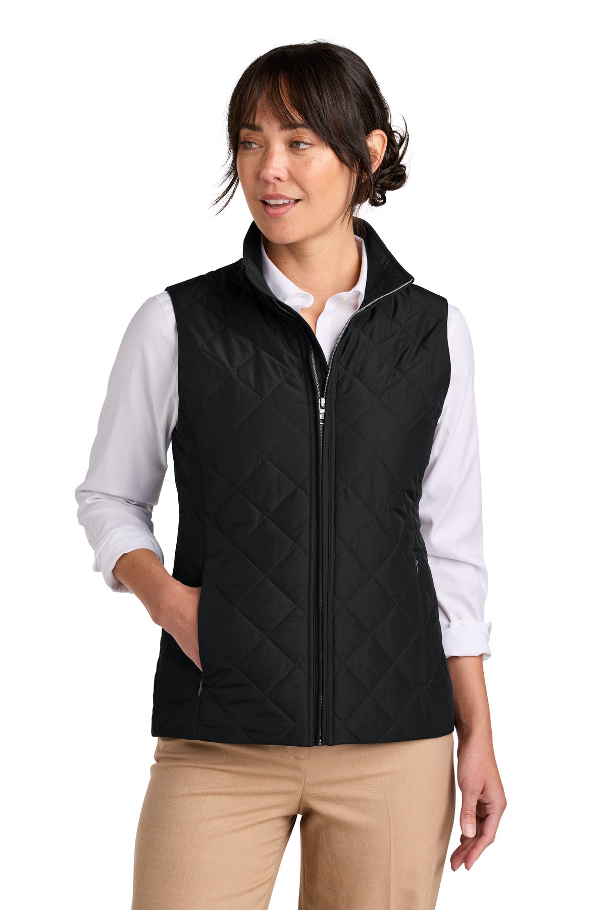 Brooks Brothers® Women's Quilted Vest BB18603 - Deep Black - 2XL