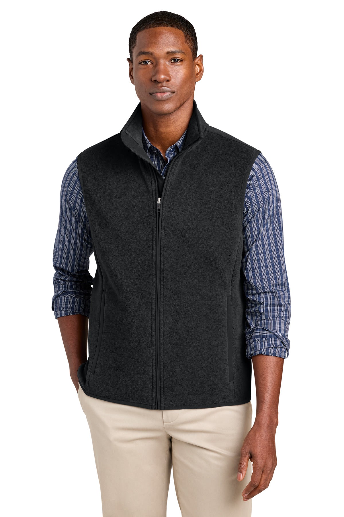 Brooks Brothers® Fleece Vest BB18614 - Deep Black - 2XL