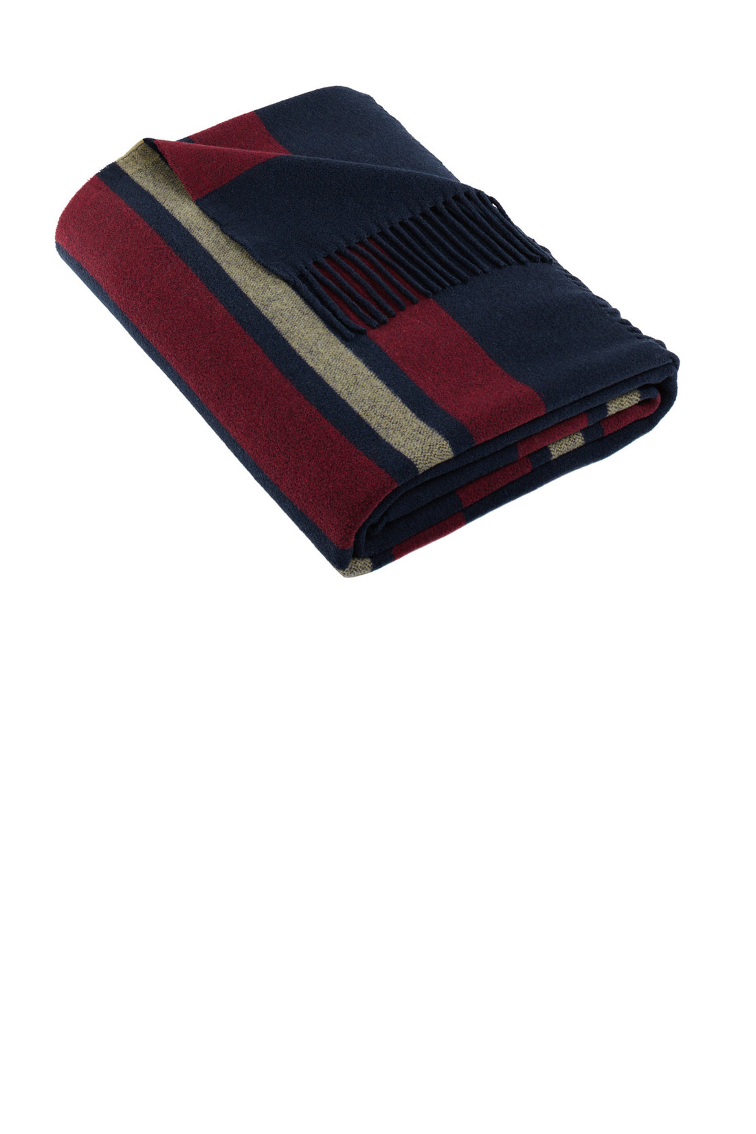 Brooks Brothers® Heritage Blanket BB19000 - Navy Blazer / Ruby Wine/ Camel - OSFA