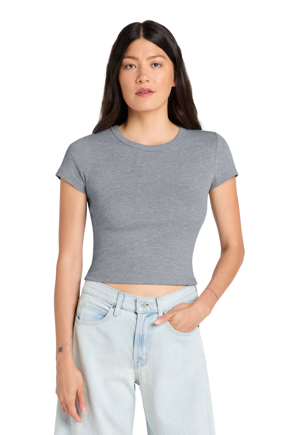 BELLA+CANVAS® Women's Micro Rib Baby Tee BC1010 - Athletic Heather - 2XL